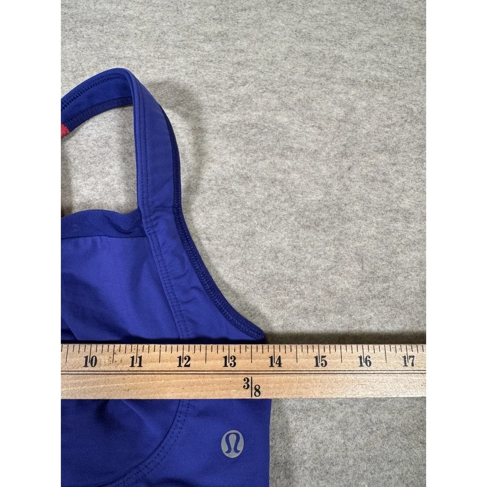 Lululemon Sports Bra Womens 34DD Blue High Support Crossback Underwire Yoga Gym